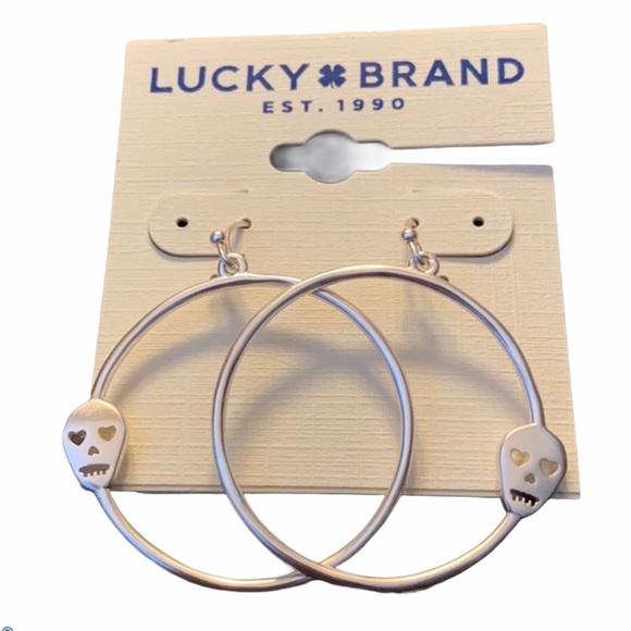 Lucky Brand Jewelry - NEW skull hoop earrings